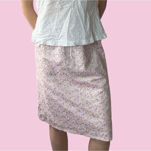 Coquette floral pastel midi skirt